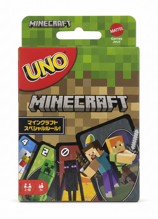 UNO Minecraft Card Game Mattel edición especial Creeper Enderman Steve Alex 2-10 jugadores