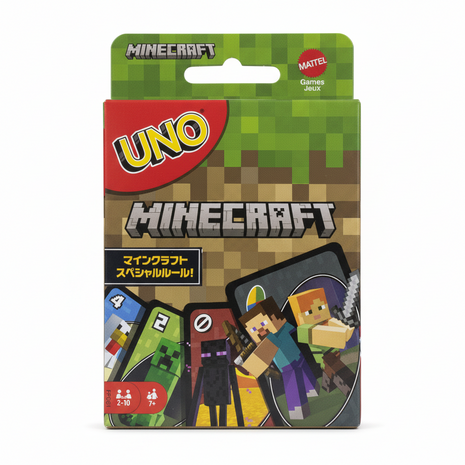 UNO Minecraft Card Game Mattel edición especial Creeper Enderman Steve Alex 2-10 jugadores