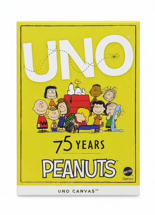 UNO Canvas Peanuts 75 Years edición especial Mattel juego cartas coleccionable familia