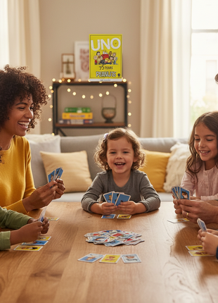 UNO Peanuts 75 Years juego familiar noche de juegos Charlie Brown Snoopy cartas