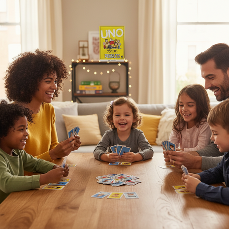 UNO Peanuts 75 Years juego familiar noche de juegos Charlie Brown Snoopy cartas