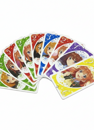 UNO Quintuplets cartas ilustración anime hermanas detalle colores premium coleccionable

