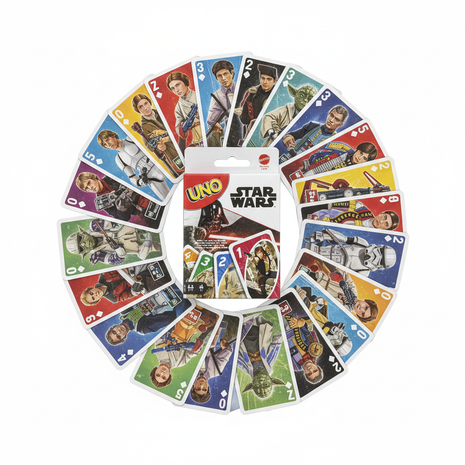 UNO Star Wars flat lay cartas