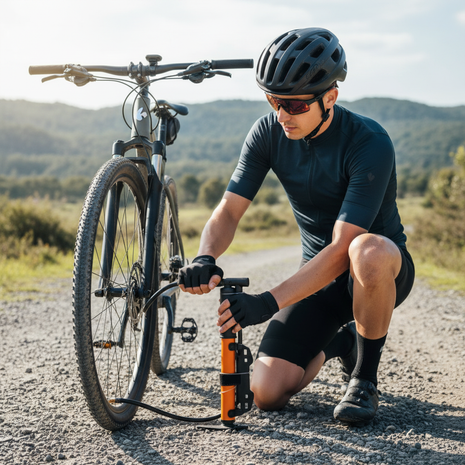 Uso bomba de aire CR bicicleta