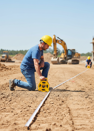 Uyustools HUM030 – medición de grandes distancias en obra – huincha de fibra de vidrio 30M – uso topografía y construcción

