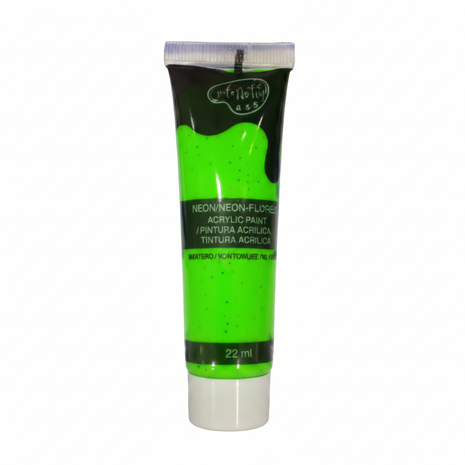 Pintura acrílica neón verde 22ml tubo Acrilex color fluorescente intenso para manualidades y bellas artes Perú

