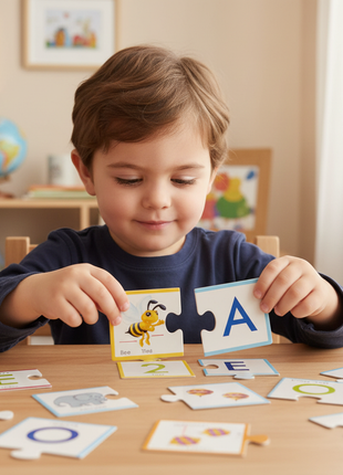Vocales y Números – aprender letras y números jugando – fichas doble faz – rompecabezas educativo