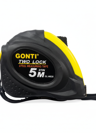 Gonti Two Lock wincha de acero 5M – doble freno de seguridad – cinta métrica resistente para construcción y carpintería – Envíos express


