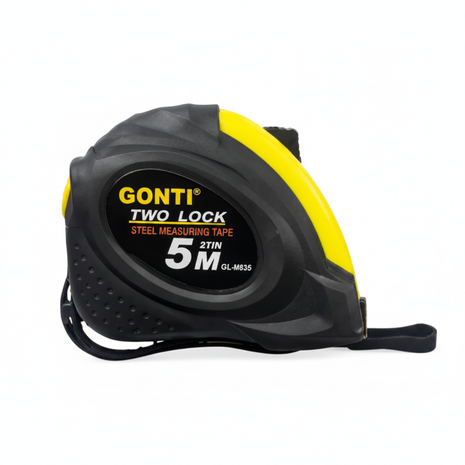 Gonti Two Lock wincha de acero 5M – doble freno de seguridad – cinta métrica resistente para construcción y carpintería – Envíos express

