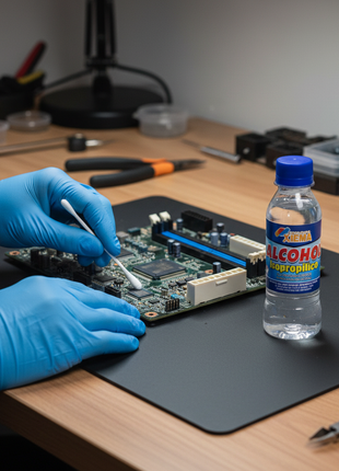 Xiema alcohol isopropílico 250ml – aplicación con algodón en componentes electrónicos – limpieza precisa

