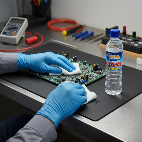 Xiema alcohol isopropílico – aplicación en superficies electrónicas – limpieza profesional sin residuos


