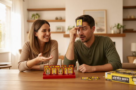 ¿Quién Soy? Who Am I? - adultos jugando en casa, diversión y risas adivinando personajes en familia